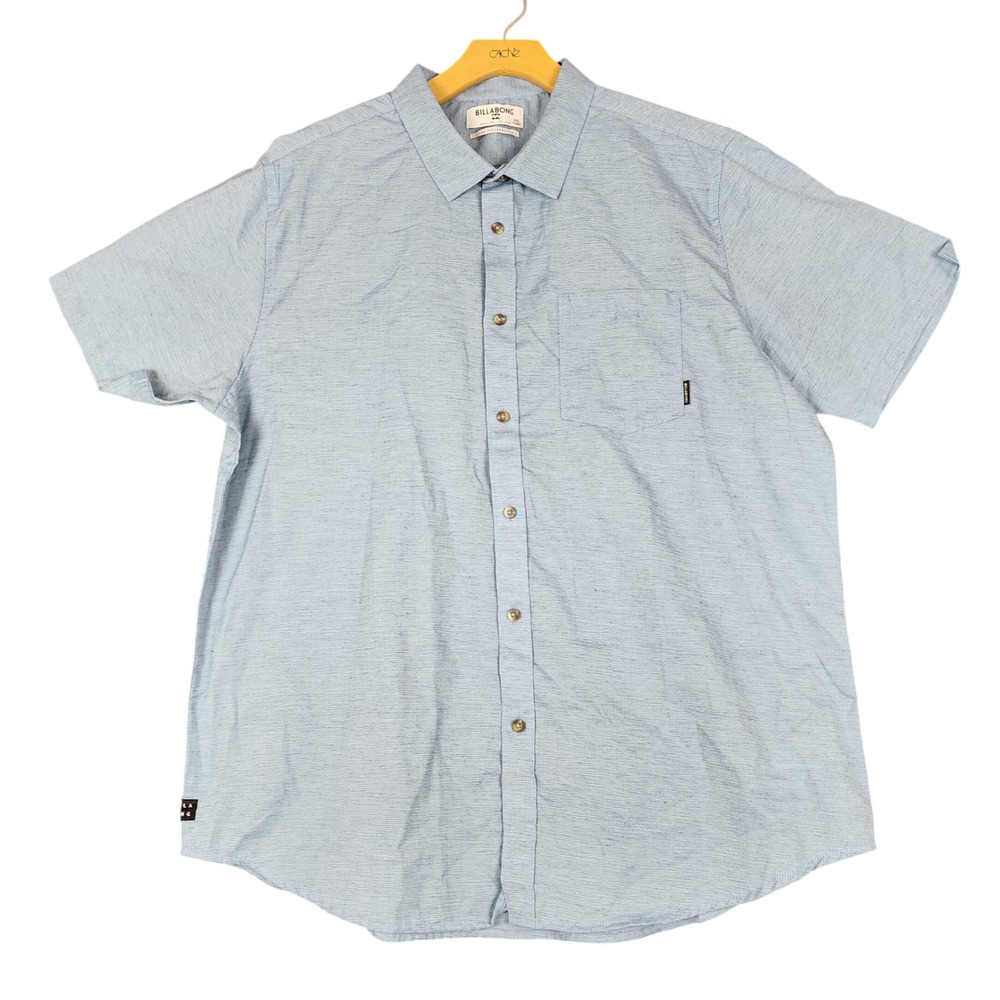 Billabong All Day Heli Mens XXL Blue Short Sleeve Button Down Shirt M500NBAL NEW